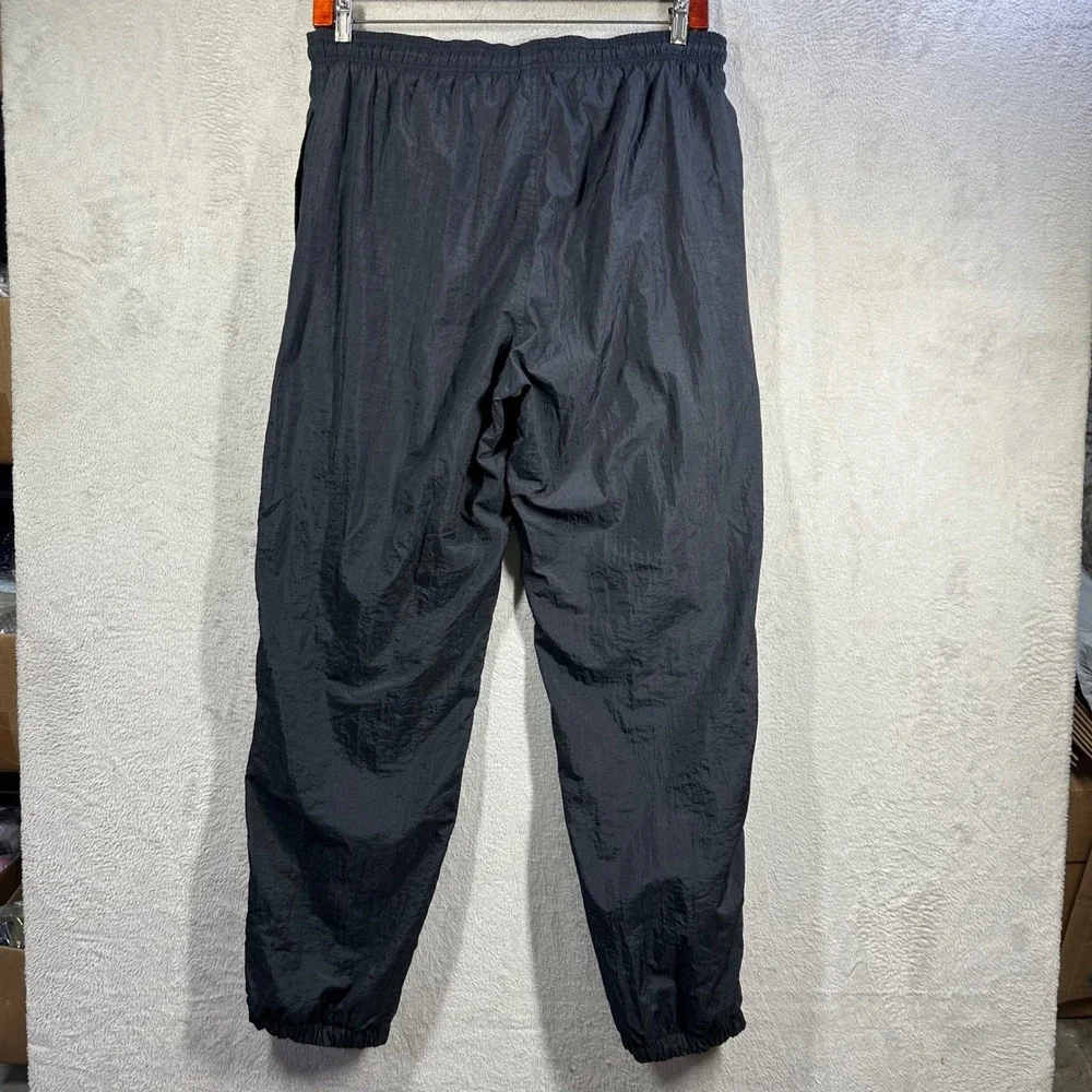 Adidas Track Pants Mens XL Black Vintage Nylon Windbreaker Joggers Zipper Cuffs